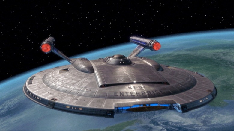 Enterprise NX-01 orbiting Earth in "Star Trek: Enterprise"