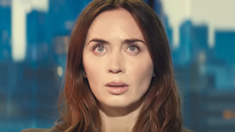 Margaret Fairchild looking at a light in "Disclosure Day" (2026)
