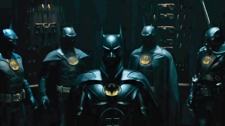 A collection of Batsuits