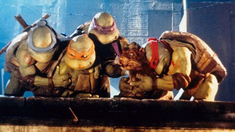 The Ninja Turtles with Master Splinter in "Teenage Mutant Ninja Turtles" (1990)