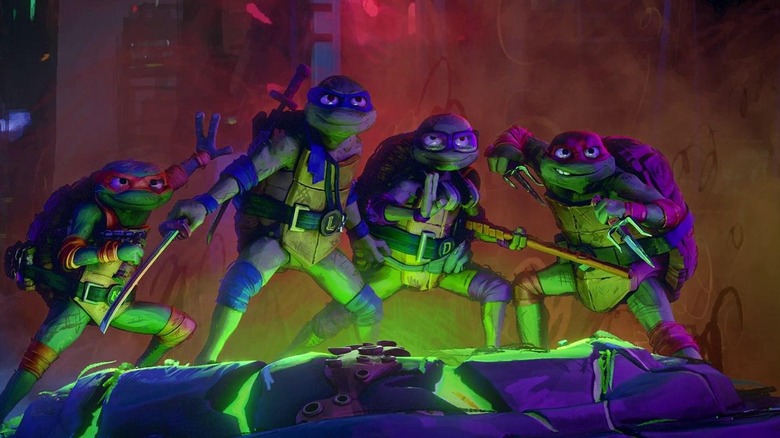 The four Ninja Turtles in "Teenage Mutant Ninja Turtles: Mutant Mayhem" (2023)