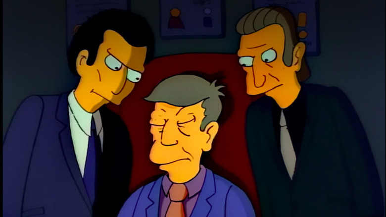 Legs and Louie glaring at Skinner