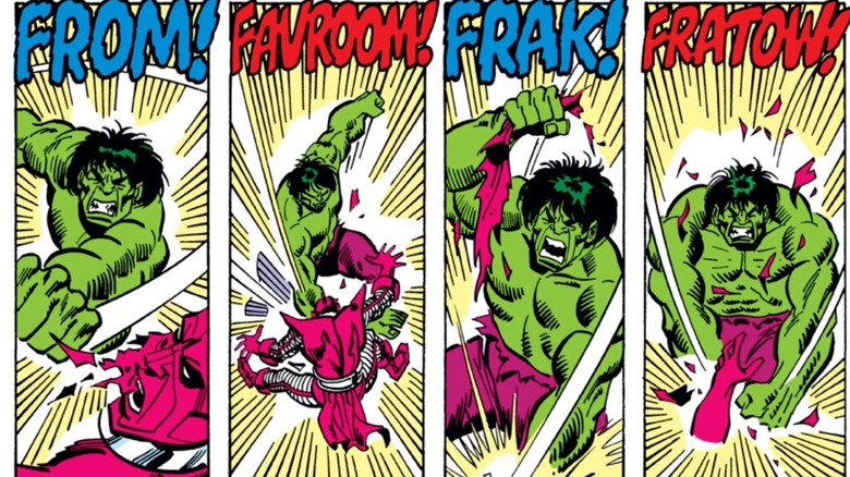 Hulk smashes the High Evolutionary's armor