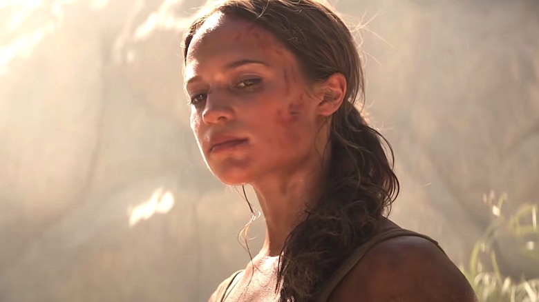 Lara Croft standing in sunshine