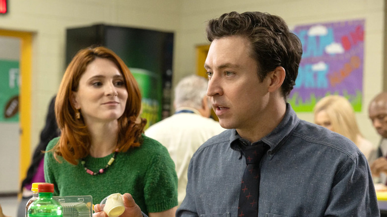 Evan and Gwen do lunch in "English Teacher"