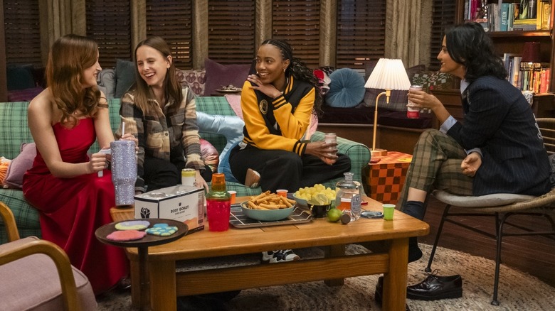 The girls gossiping in "The Sex Lives of College Girls"