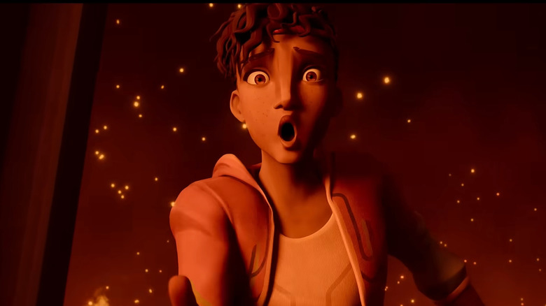 Drew shouting in dismay in "Wolf King"