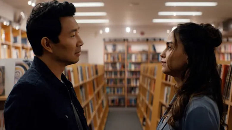 Alexander and Michelle stare at each other in "The Copenhagen Method"