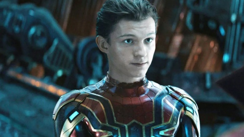 Spider-Man wears the Iron Spider armor suit in "Avengers: Infinity War" (2018)