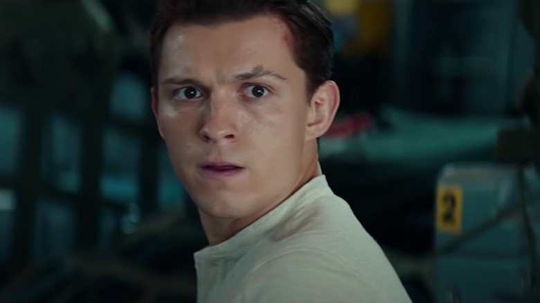 Nathan Drake looks confused in "Uncharted" (2022)