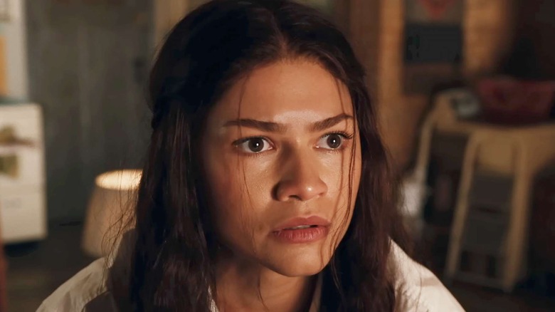 Zendaya looking at Spider-Man