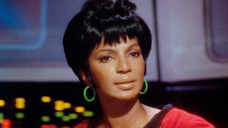 Uhura on the bridge on "Star Trek" (1966-1969)