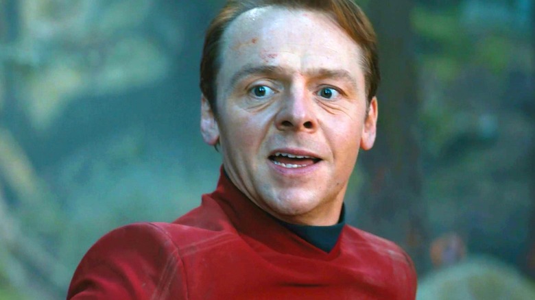 Simon Pegg as Scotty on Star Trek: Beyond (