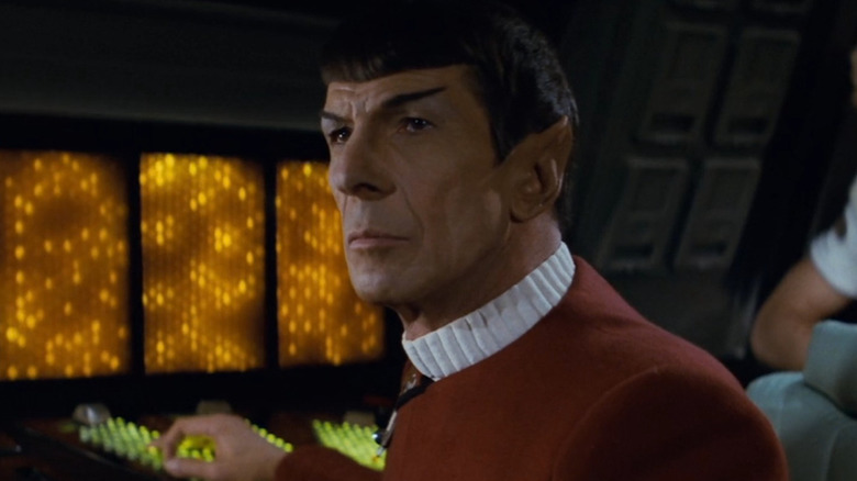 Spock on the bridge of the Enterprise in Star Trek II: The Wrath of Khan