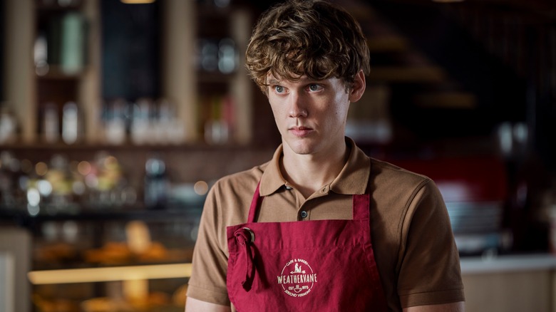 Hunter Doohan wearing apron
