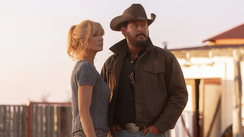 Beth Dutton and Rip Wheeler look out over their new ranch on "Dutton Ranch" (2026-present)