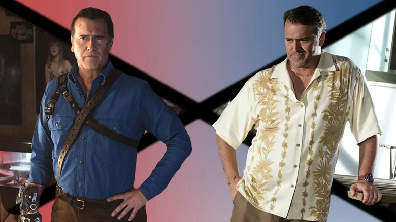 Ash Williams and Sam Axe pose with attitude