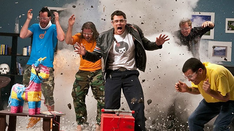 The cast of Jackass in a promo photo for Jackass 3D