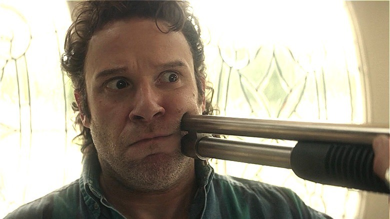 Rand with gun in his face Pam and Tommy