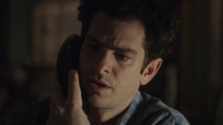 Andrew Garfield on an old phone