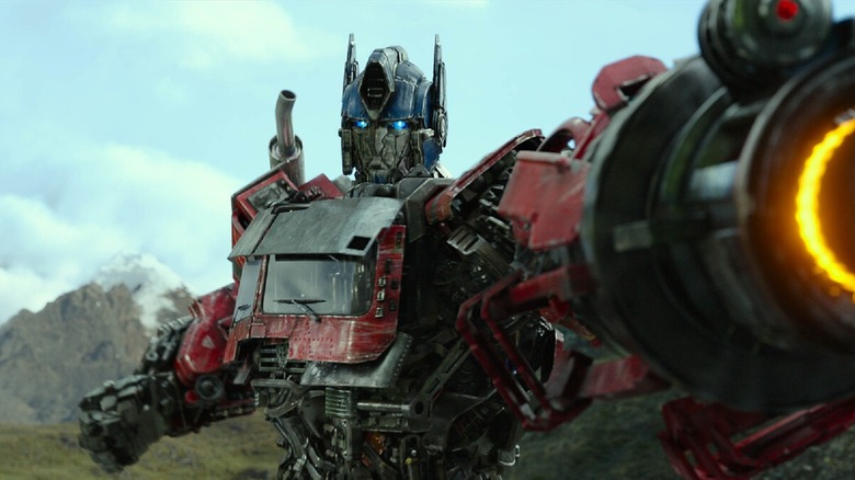 Optimus Prime firing weapon