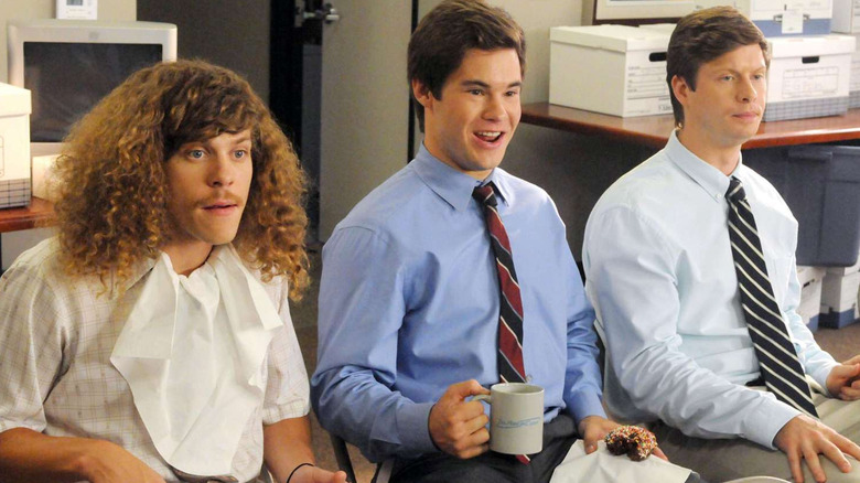 Blake, Adam, and Ders sitting at the office