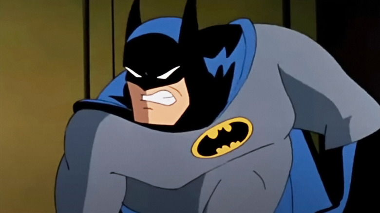 Batman grimacing in suit