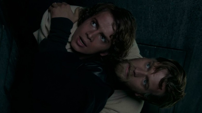 Obi-Wan and Anakin huddled together