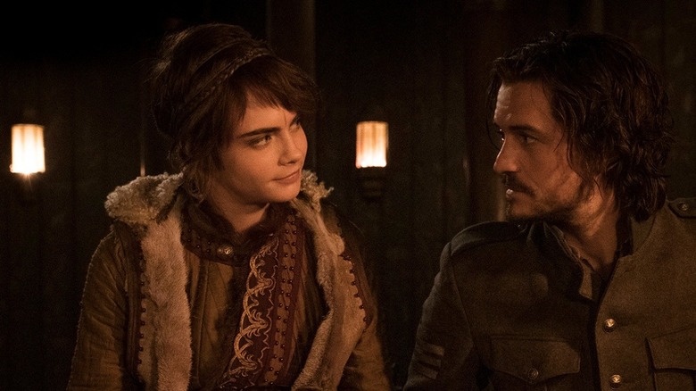 Vignette Stonemoss and Rycroft "Philo" Philostrate chatting in Carnival Row (2019)