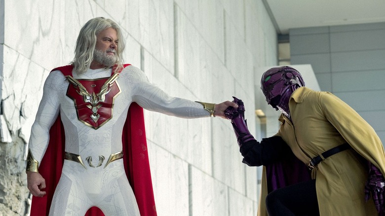 Sheldon Sampson/The Utopian fighting a villain in Jupiter's Legacy (2021)