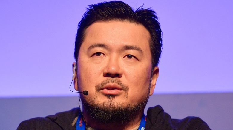 Justin Lin wearing mic