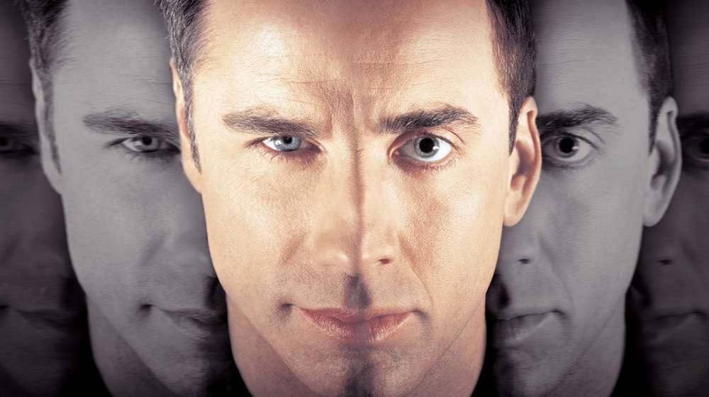 Original Face/Off poster art featuring John Travolta and Nicolas Cage