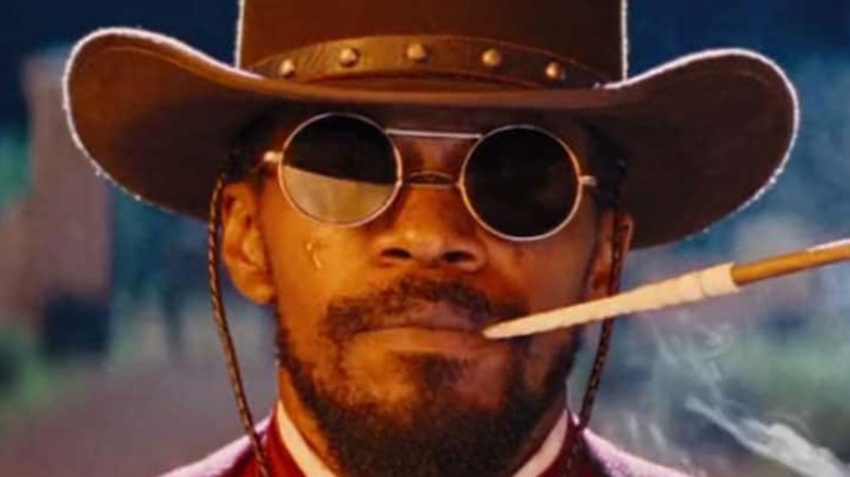 Jamie Foxx in Django Unchained smoking