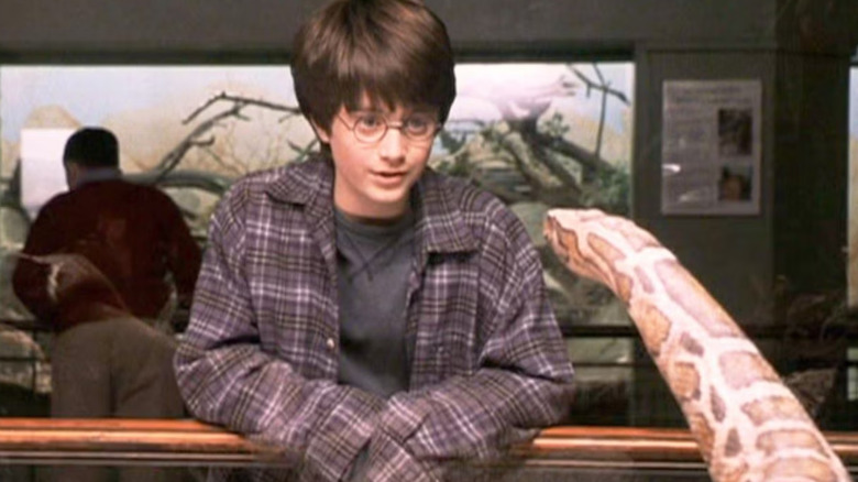 Harry Potter talks to snake