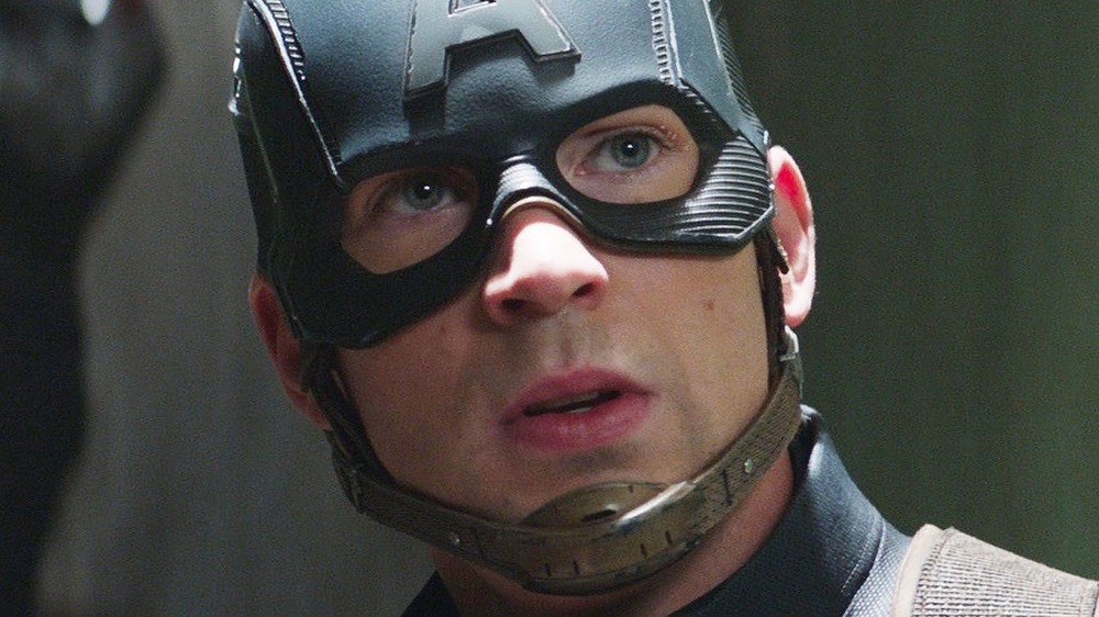 Cap looking surprised in his helmet