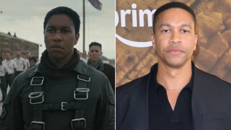 Maximus looking serious in Fallout split with a posing Aaron Moten