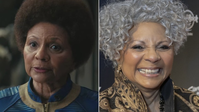 Betty Pearson speaking split with Leslie Uggams grinning cheerfully