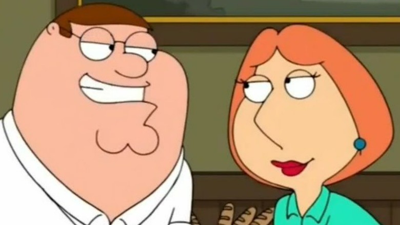 Peter and Lois Griffin smiling at each other
