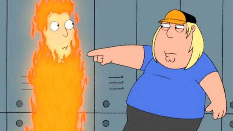 Chris lights student on fire