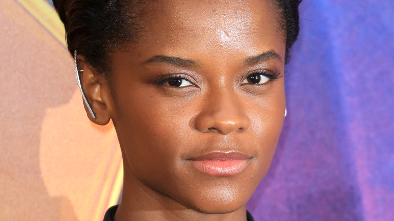 Letitia Wright looks into camera