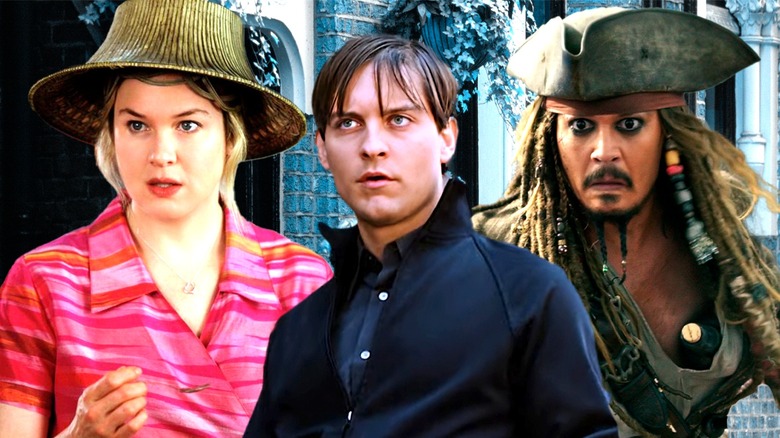 Bridget Jones with Spider-Man and Jack Sparrow