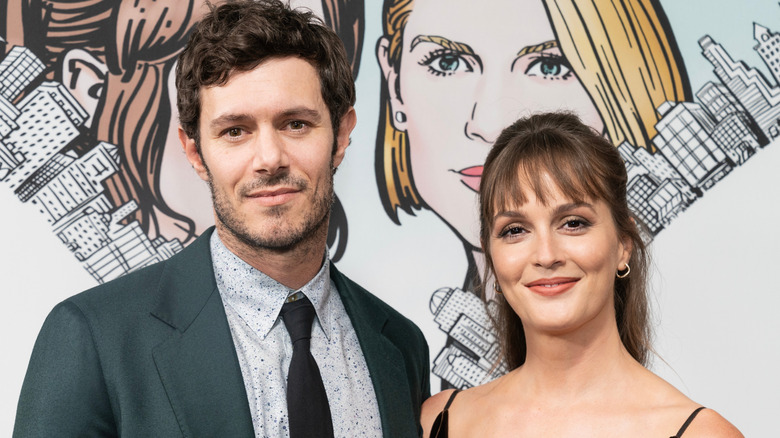 Adam Brody and Leighton Meester smile