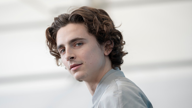 Timothée Chalamet looking forward