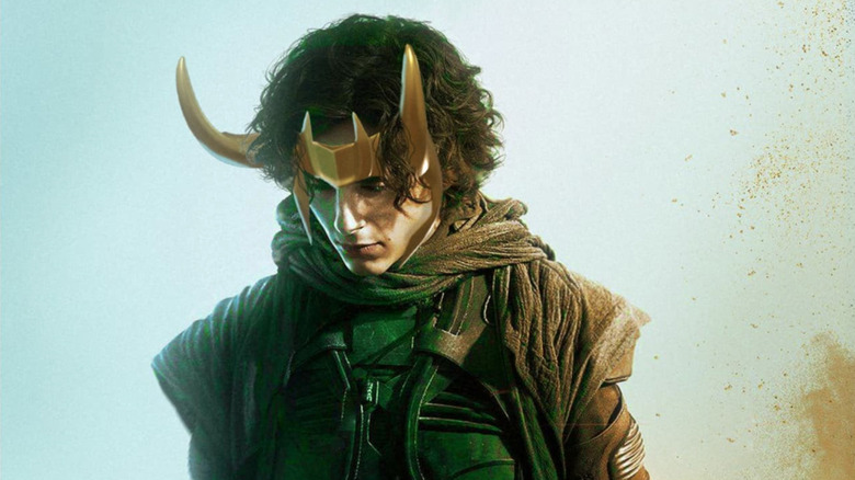 Art of Timothée Chalamet in Loki helmet