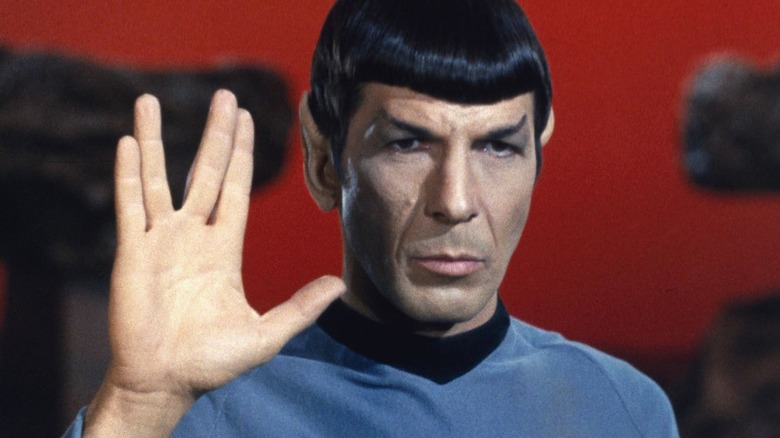 Spock holding Vulcan salute