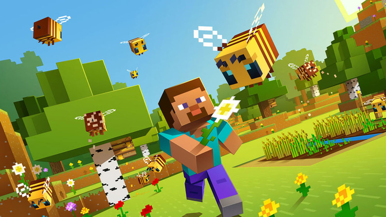 Minecraft Steve runs