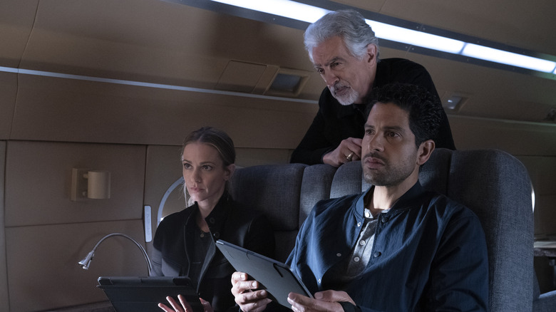 Jareau, Alvez, and Rossi on plane