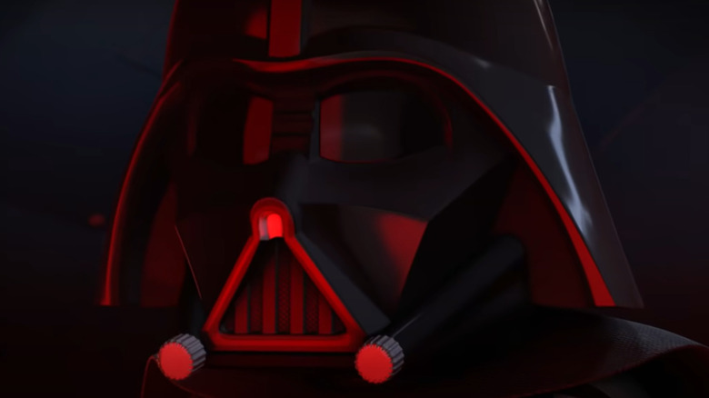 LEGO Darth Vader in red lighting