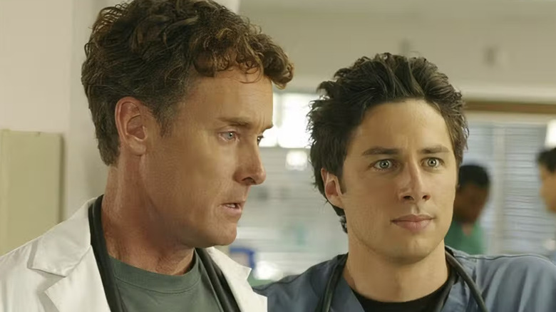 Dr. Cox and J.D. look concerned on 