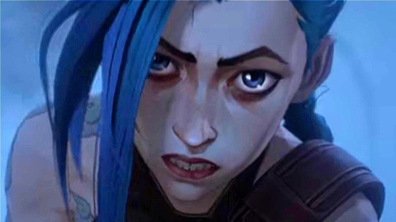 blue haired Jinx in Arcane